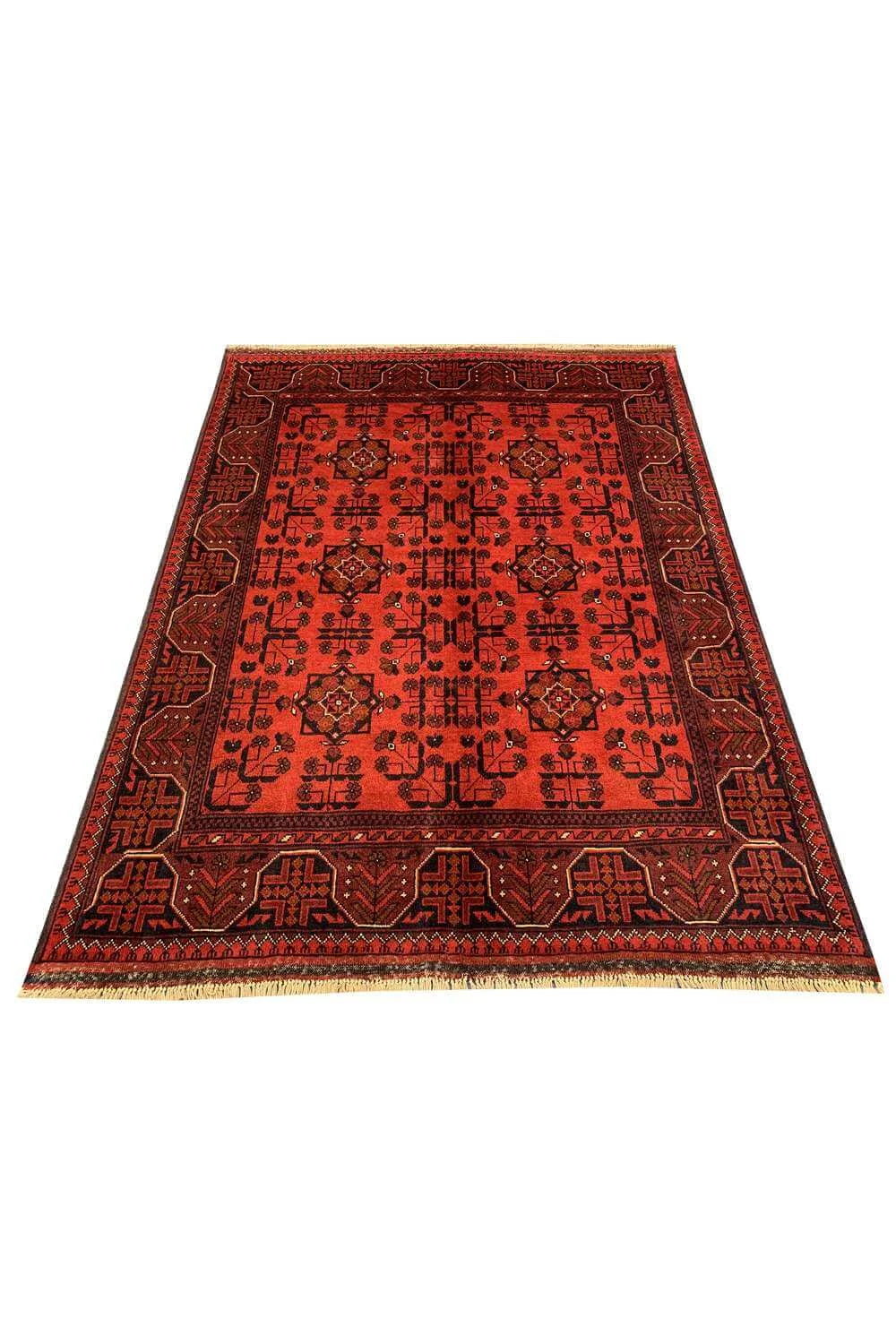 Fine Quality Hand Knotted Afghan Khal Muhammadi Wool Area Rug 6.6 x 5.0 Ft