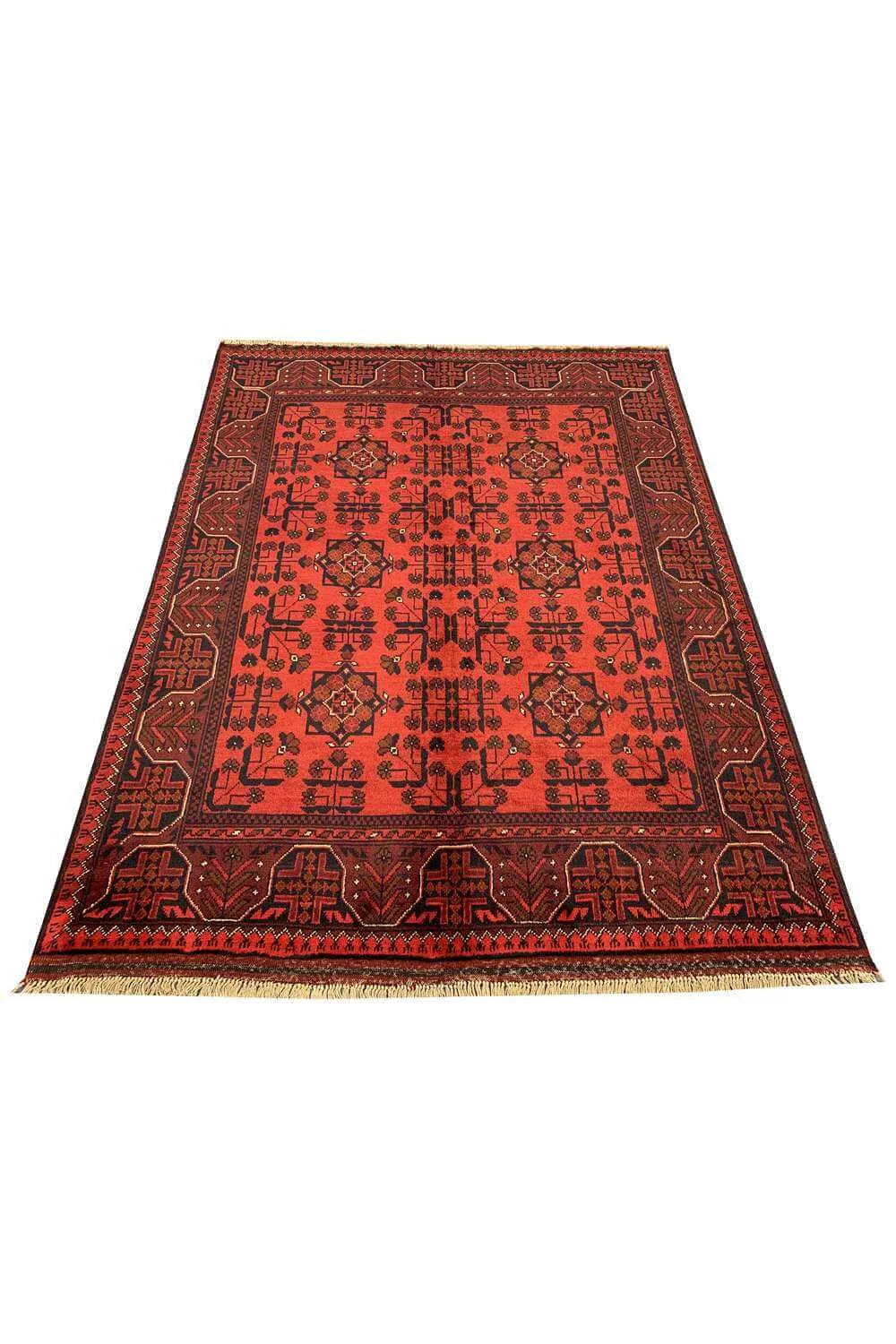 Fine Quality Hand Knotted Afghan Khal Muhammadi Wool Area Rug 6.6 x 5.0 Ft