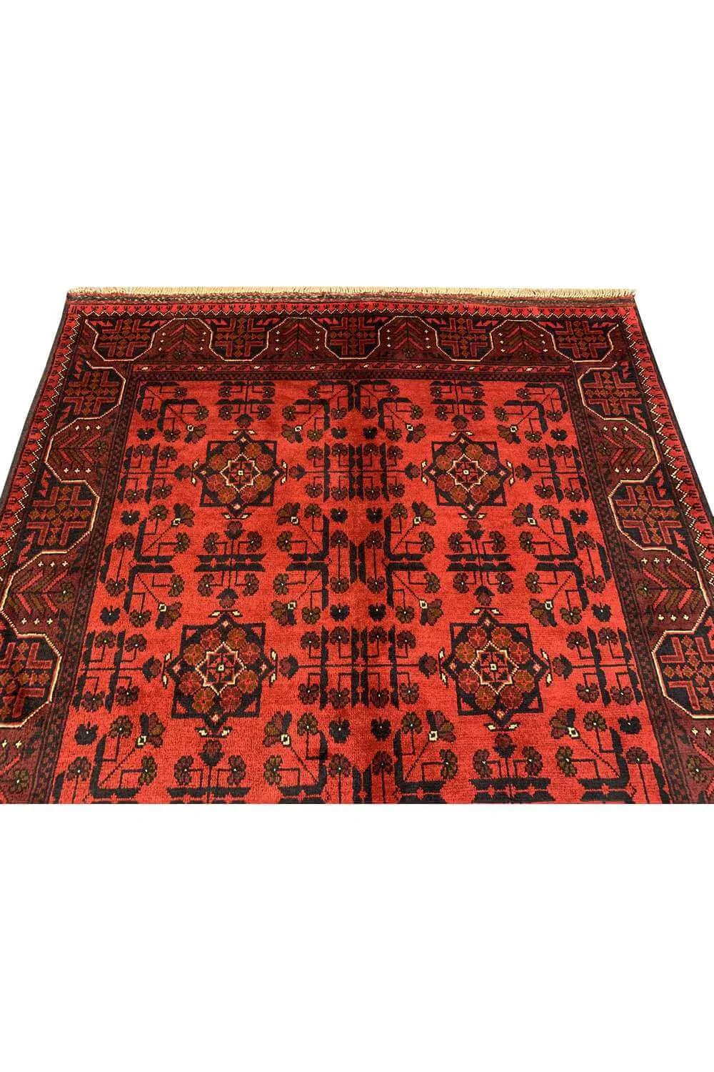 Fine Quality Hand Knotted Afghan Khal Muhammadi Wool Area Rug 6.6 x 5.0 Ft