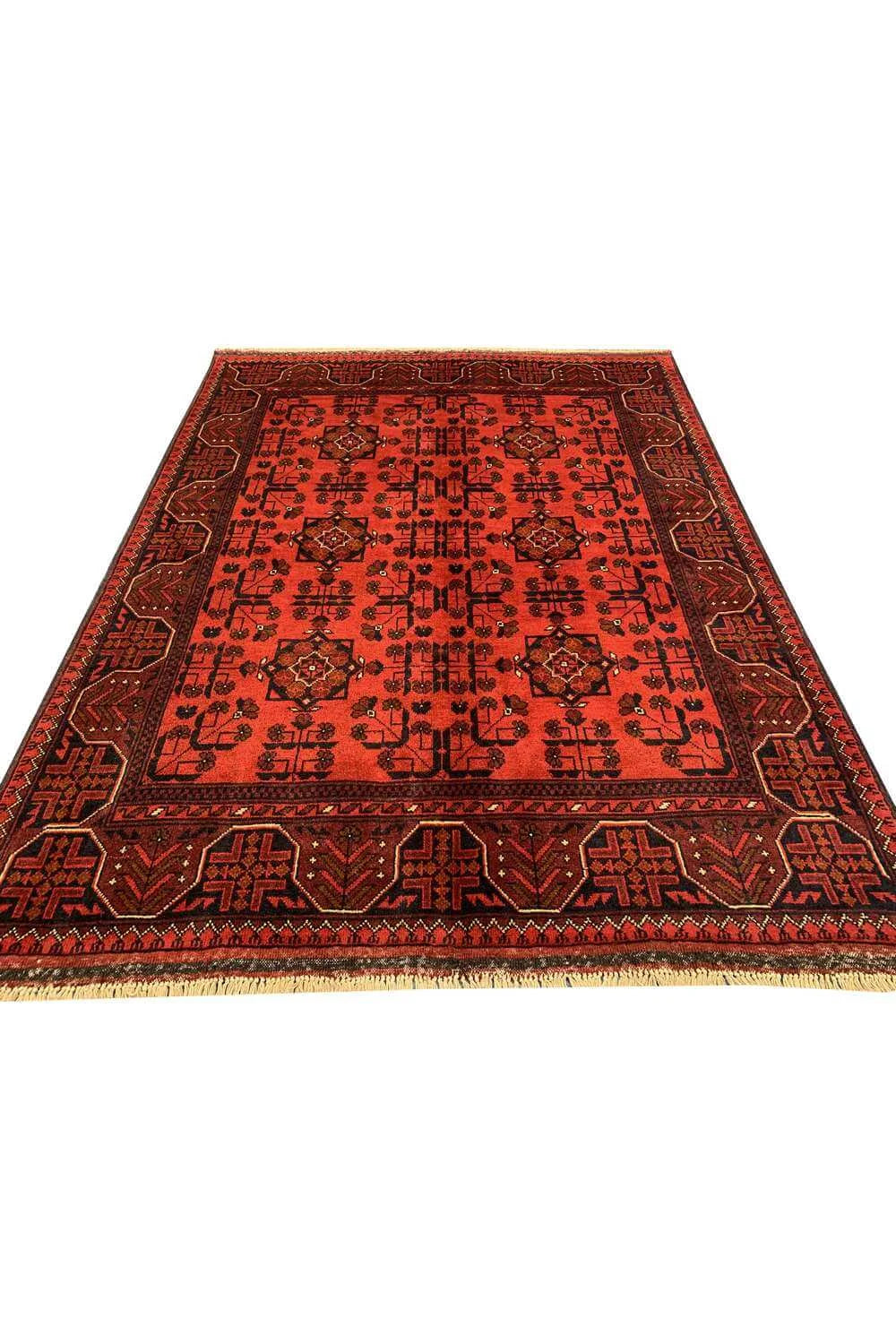 Fine Quality Hand Knotted Afghan Khal Muhammadi Wool Area Rug 6.6 x 5.0 Ft