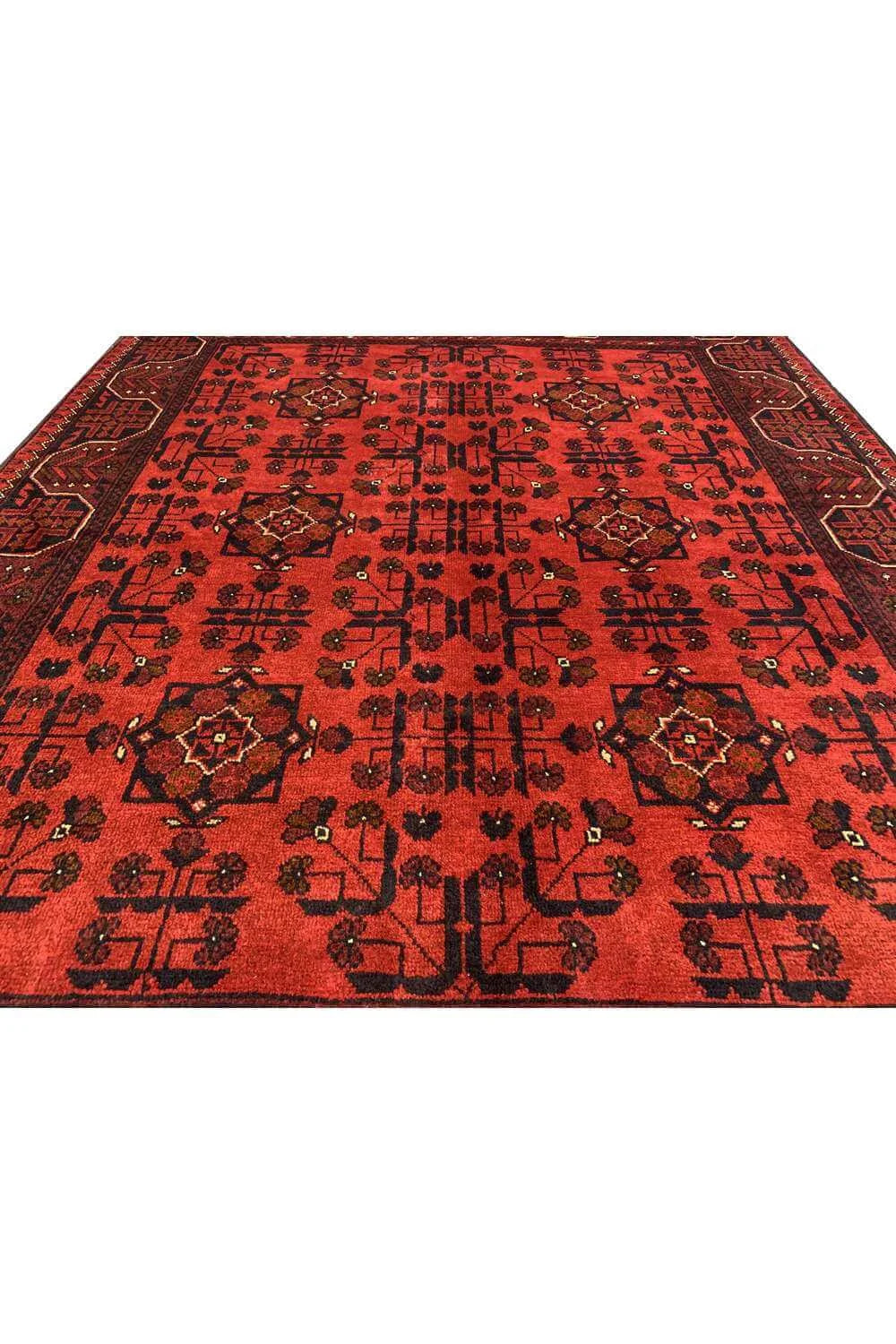 Fine Quality Hand Knotted Afghan Khal Muhammadi Wool Area Rug 6.6 x 5.0 Ft
