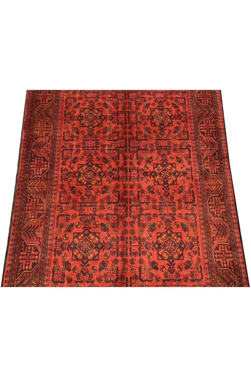 Fine Quality Hand Knotted Afghan Khal Muhammadi Wool Area Rug 6.7 x 4.11 Ft