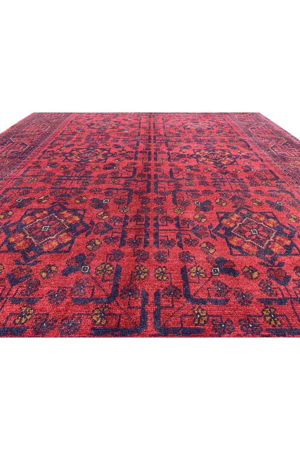 Fine Quality Hand Knotted Afghan Khal Muhammadi Wool Area Rug 6.7 x 4.11 Ft