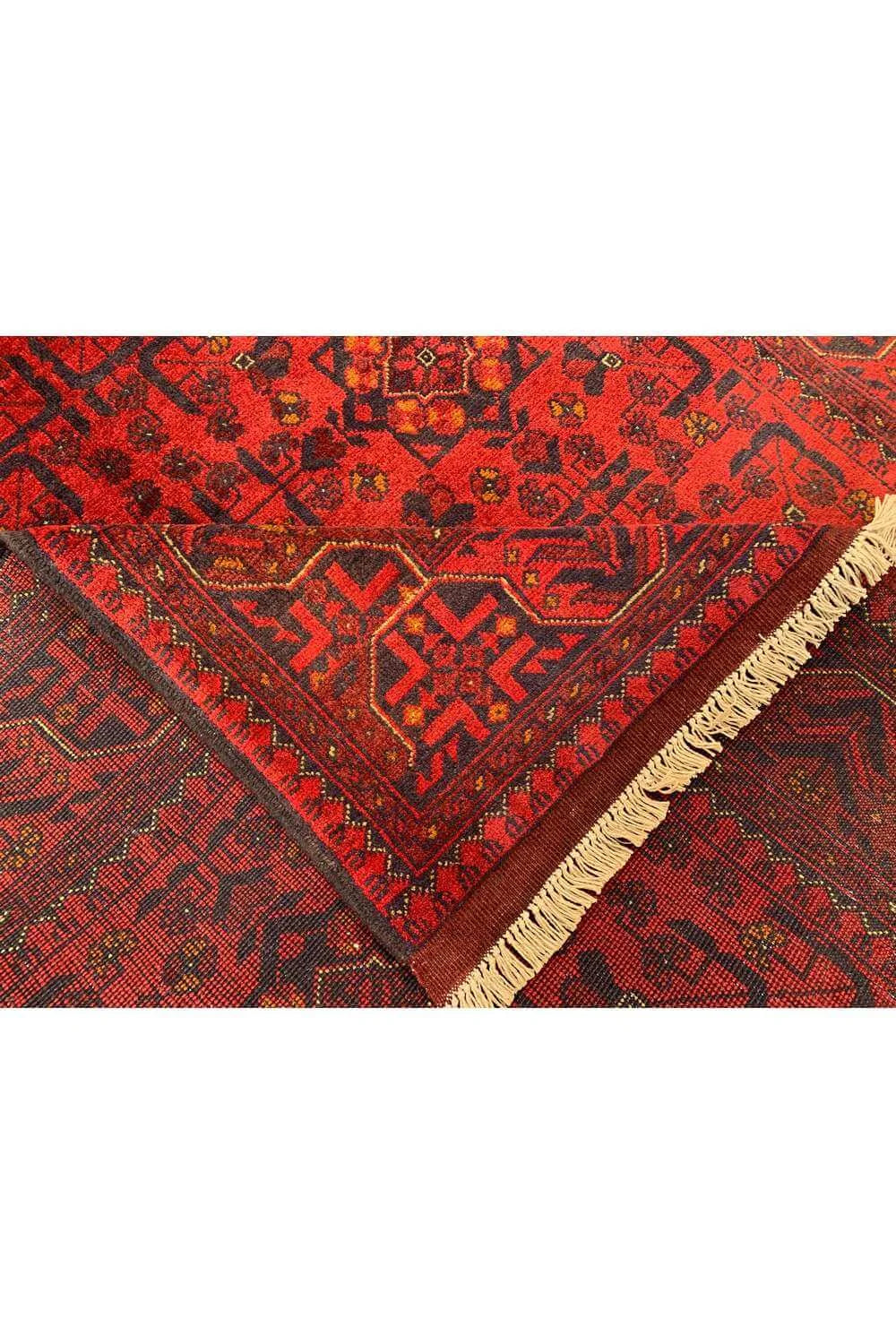 Fine Quality Hand Knotted Afghan Khal Muhammadi Wool Area Rug 6.7 x 4.11 Ft