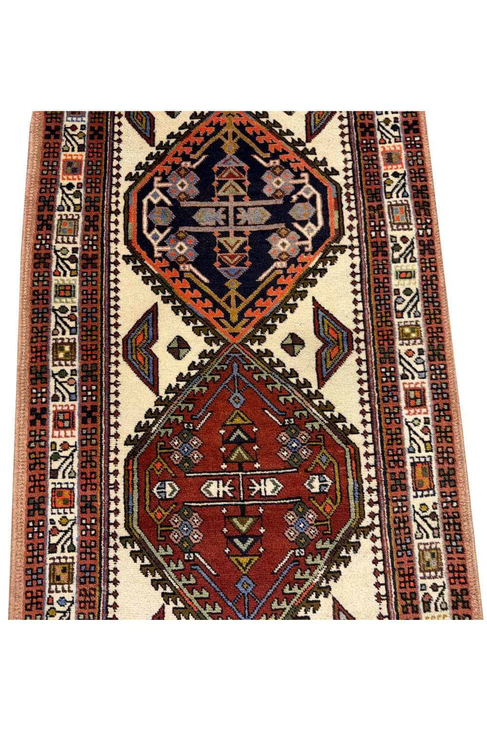 Amazing Hand Knotted Vintage Baghtiyaar Wool Area Runner Rug 9.6 x 2.5 Ft