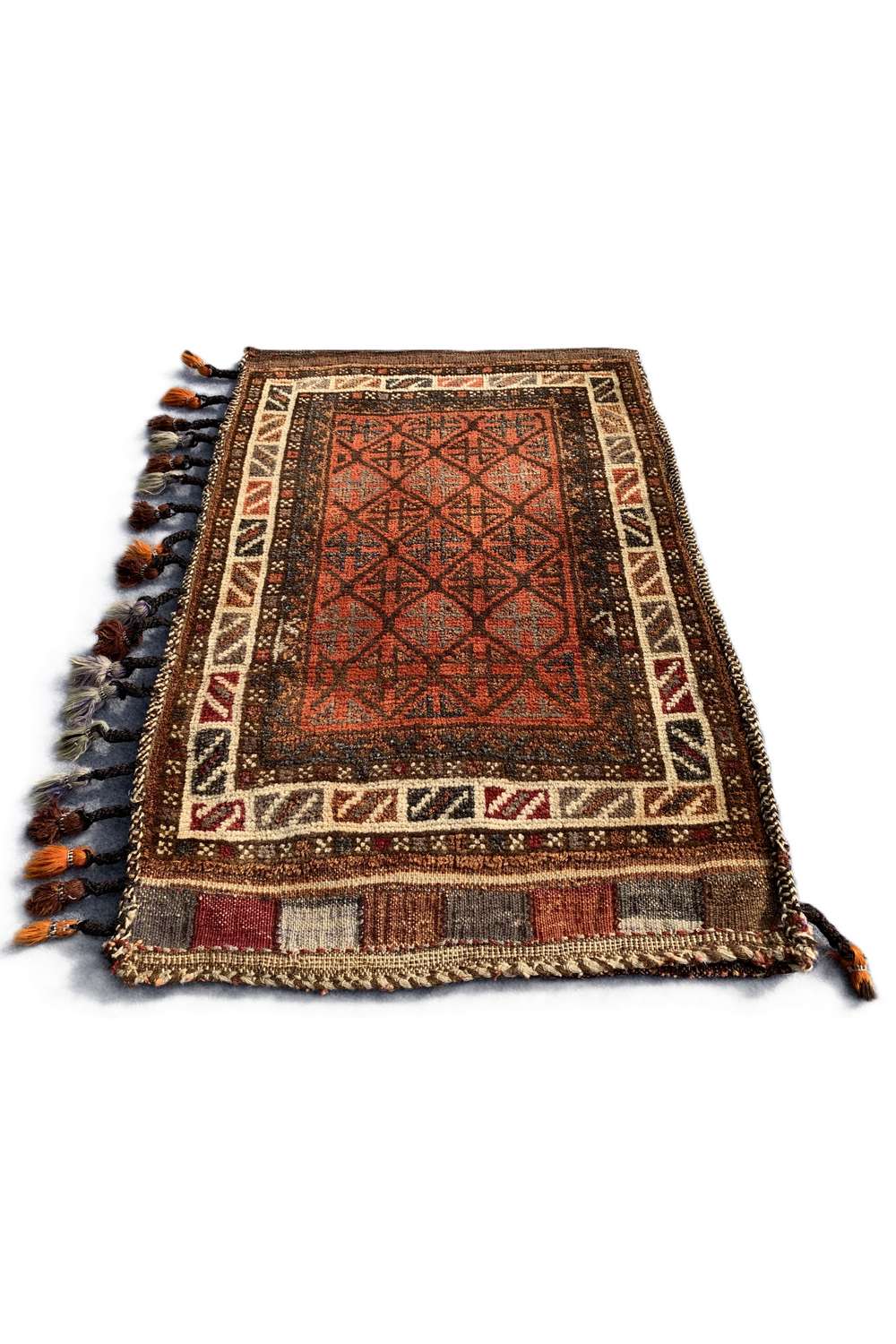 Rare Hand Knotted Vintage Afghan Balouch Salt Bag Wool Area Rug 3.3 x 2.1 Ft