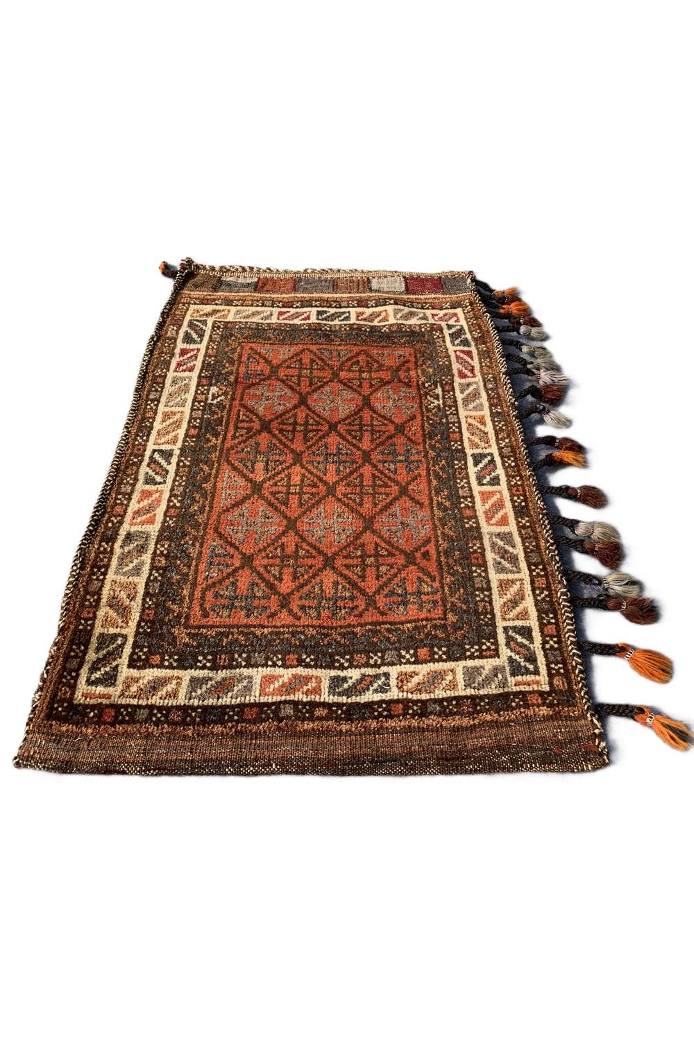 Rare Hand Knotted Vintage Afghan Balouch Salt Bag Wool Area Rug 3.3 x 2.1 Ft