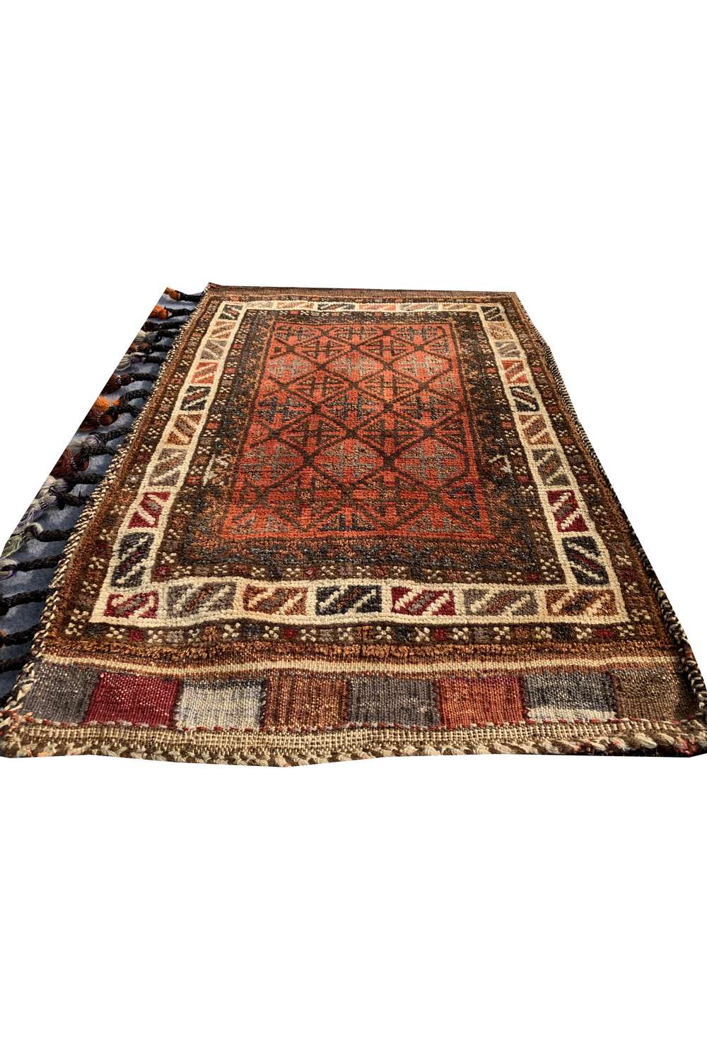 Rare Hand Knotted Vintage Afghan Balouch Salt Bag Wool Area Rug 3.3 x 2.1 Ft