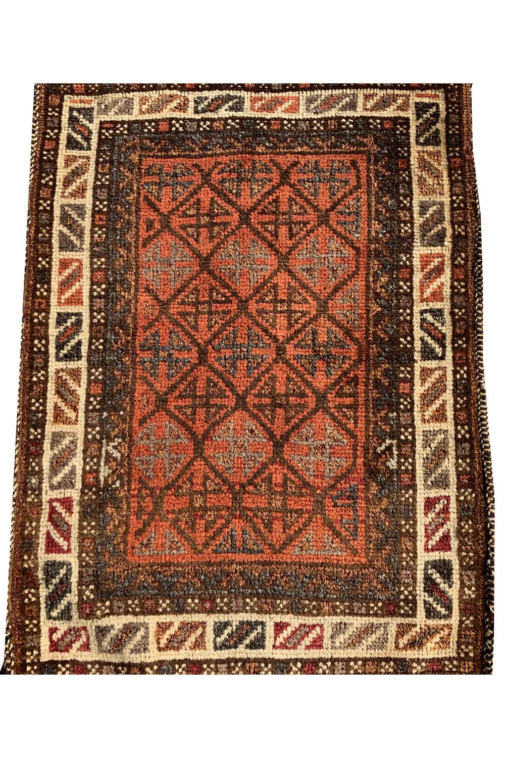 Rare Hand Knotted Vintage Afghan Balouch Salt Bag Wool Area Rug 3.3 x 2.1 Ft