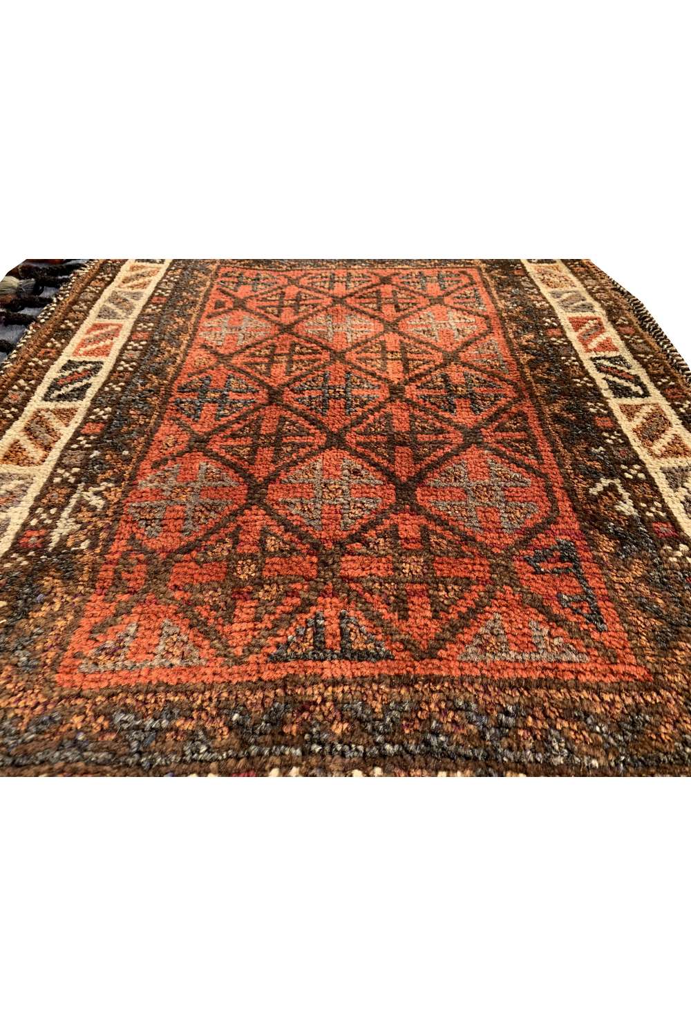 Rare Hand Knotted Vintage Afghan Balouch Salt Bag Wool Area Rug 3.3 x 2.1 Ft