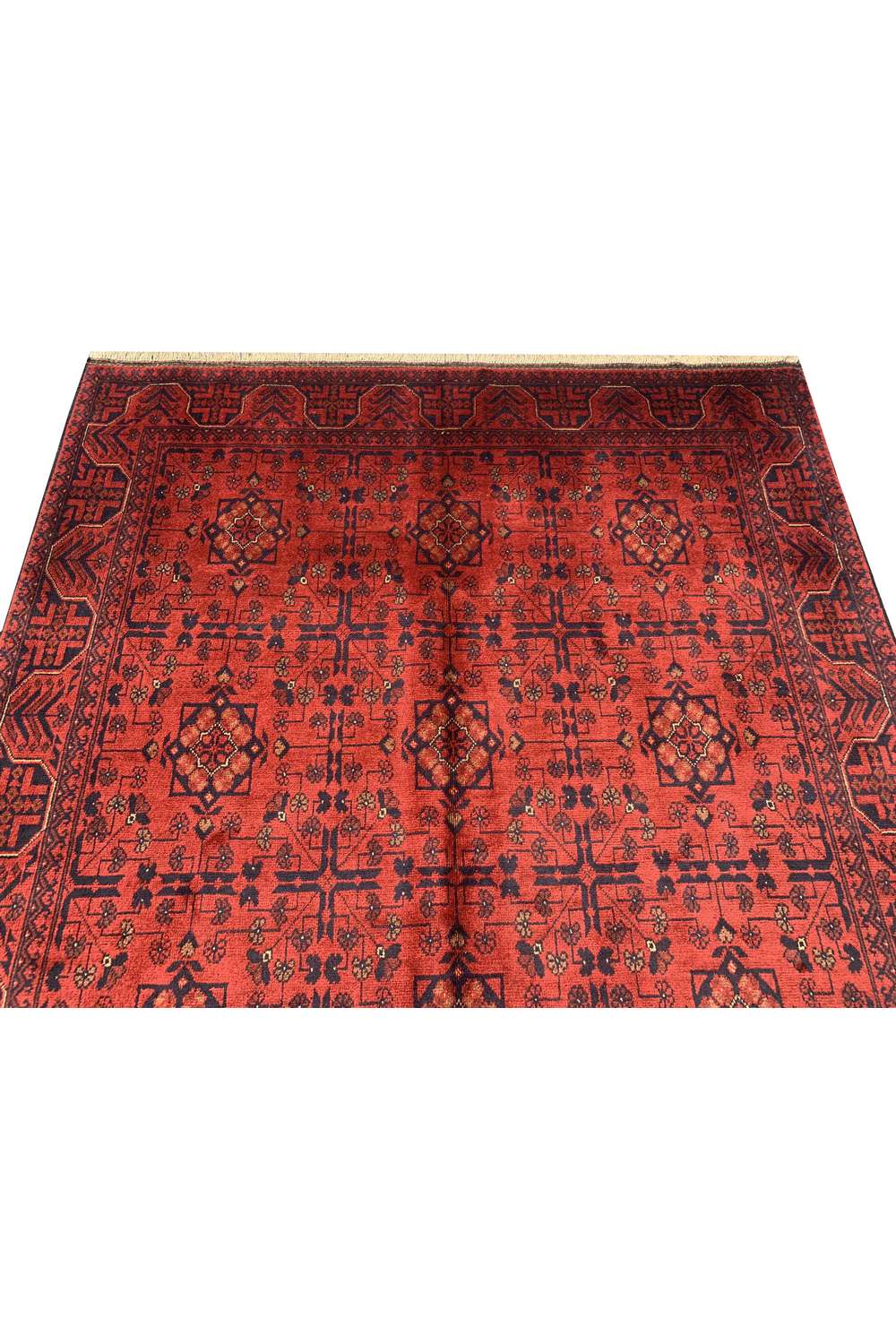 Amazing Hand Knotted Afghan Khal Muhammadi Wool Area Rug 7.9 x 5.9 Ft