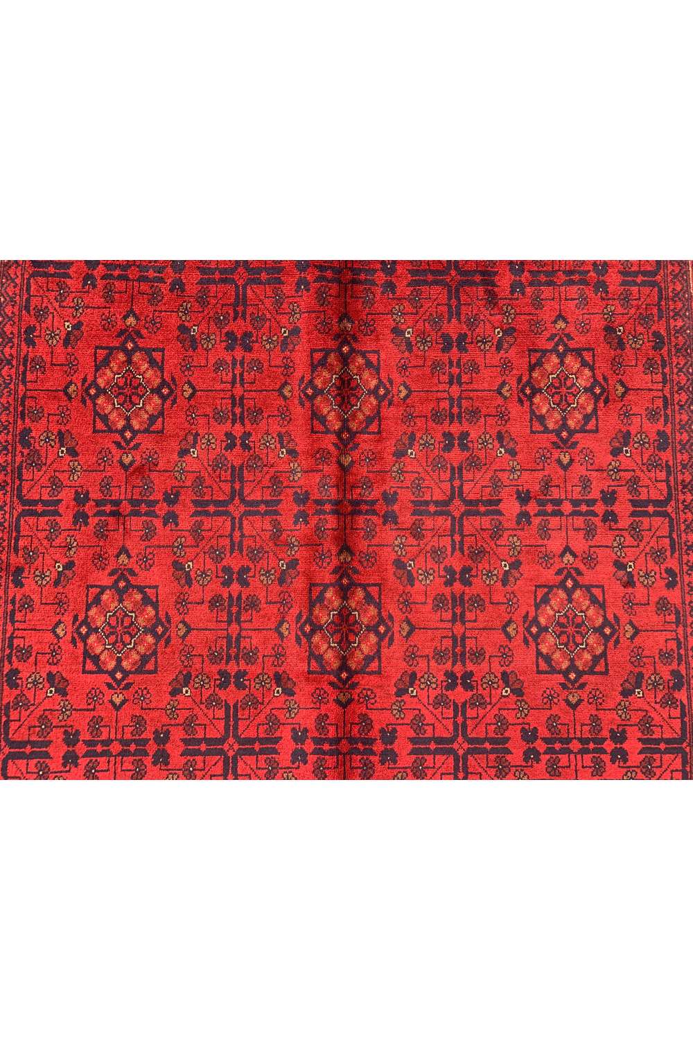 Amazing Hand Knotted Afghan Khal Muhammadi Wool Area Rug 7.9 x 5.9 Ft