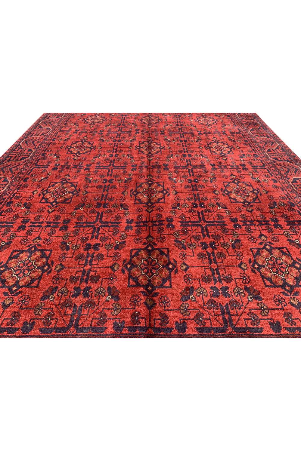Amazing Hand Knotted Afghan Khal Muhammadi Wool Area Rug 7.9 x 5.9 Ft
