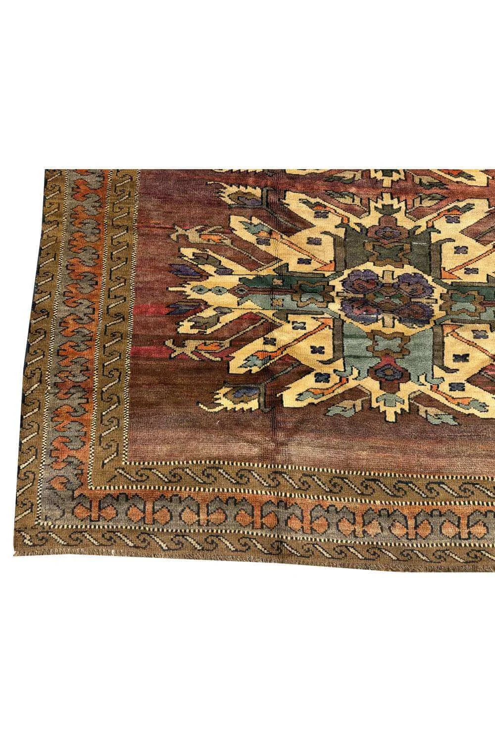 Amazing Hand Knotted Vintage Russian Kazak Wool Area Rug 6.1 x 6.0 Ft