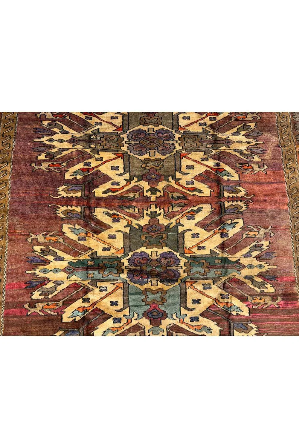 Amazing Hand Knotted Vintage Russian Kazak Wool Area Rug 6.1 x 6.0 Ft
