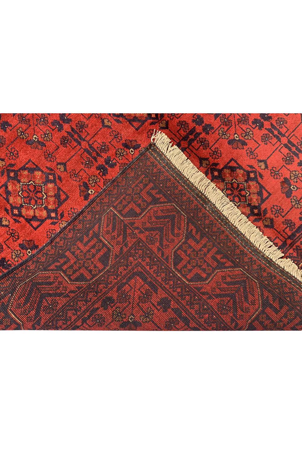 Amazing Hand Knotted Afghan Khal Muhammadi Wool Area Rug 7.9 x 5.9 Ft