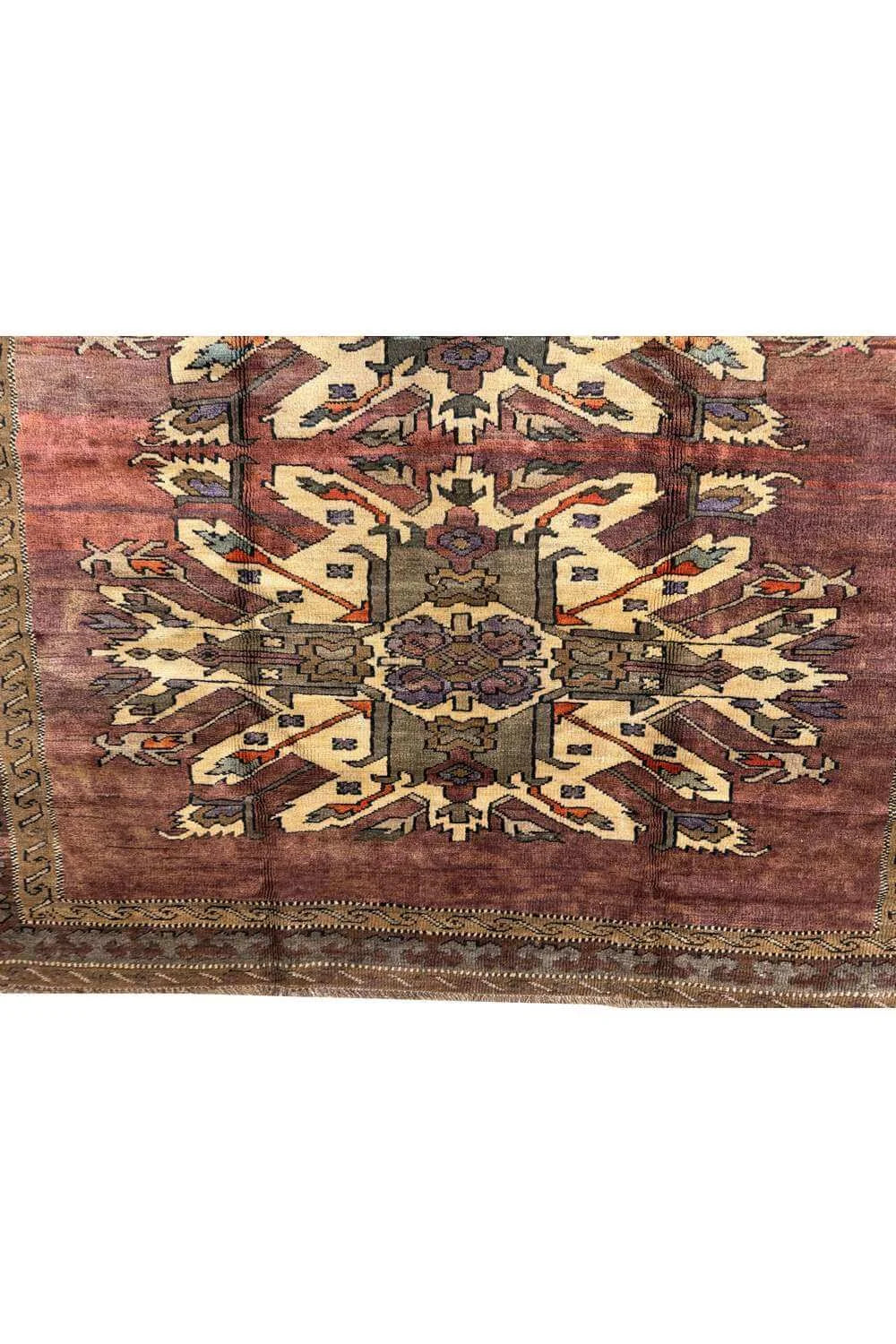 Amazing Hand Knotted Vintage Russian Kazak Wool Area Rug 6.1 x 6.0 Ft