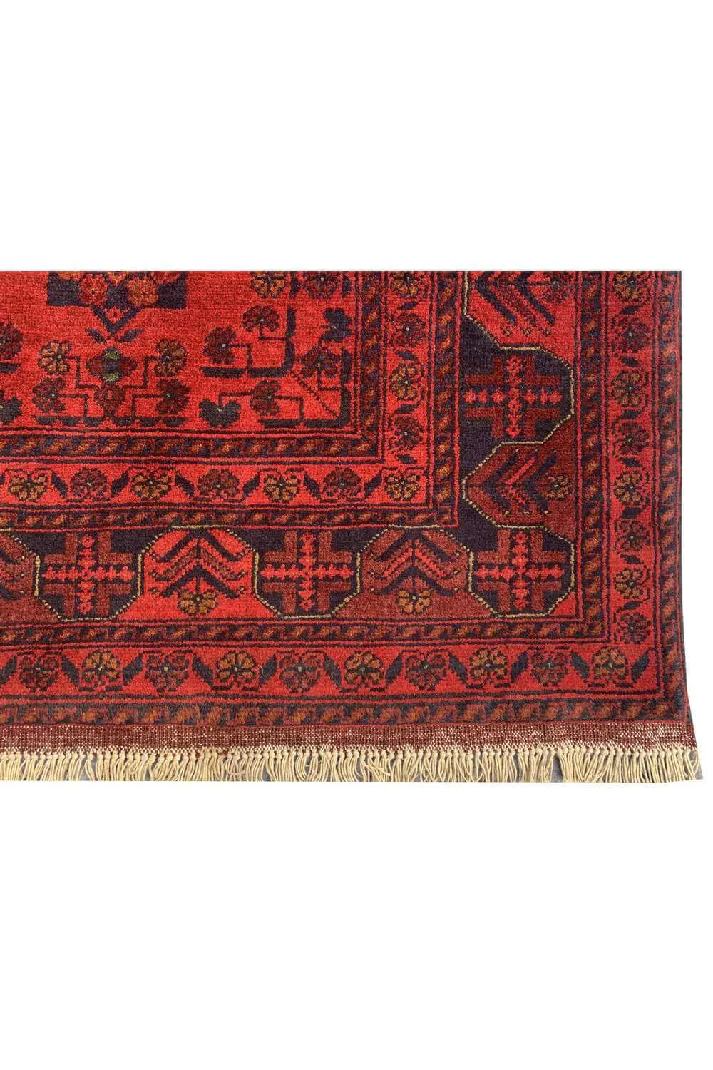 Amazing Hand Knotted Afghan Khal Muhammadi Wool Area Rug 6.7 x 4.11 Ft
