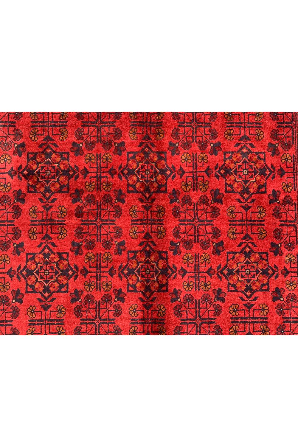Amazing Hand Knotted Afghan Khal Muhammadi Wool Area Rug 7.7 x 5.8 Ft