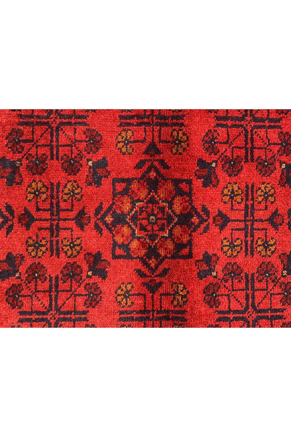 Amazing Hand Knotted Afghan Khal Muhammadi Wool Area Rug 7.7 x 5.8 Ft