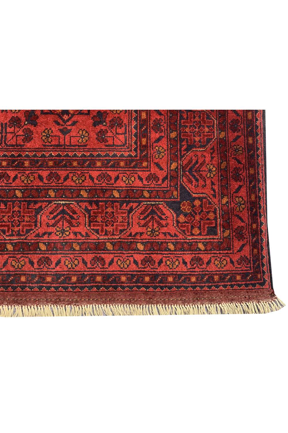 Amazing Hand Knotted Afghan Khal Muhammadi Wool Area Rug 7.7 x 5.8 Ft