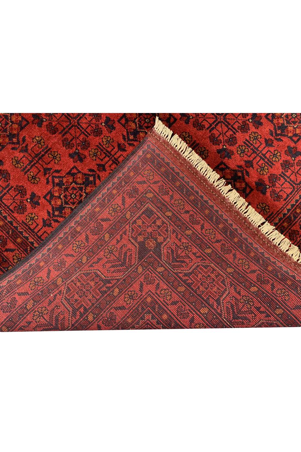 Amazing Hand Knotted Afghan Khal Muhammadi Wool Area Rug 7.7 x 5.8 Ft