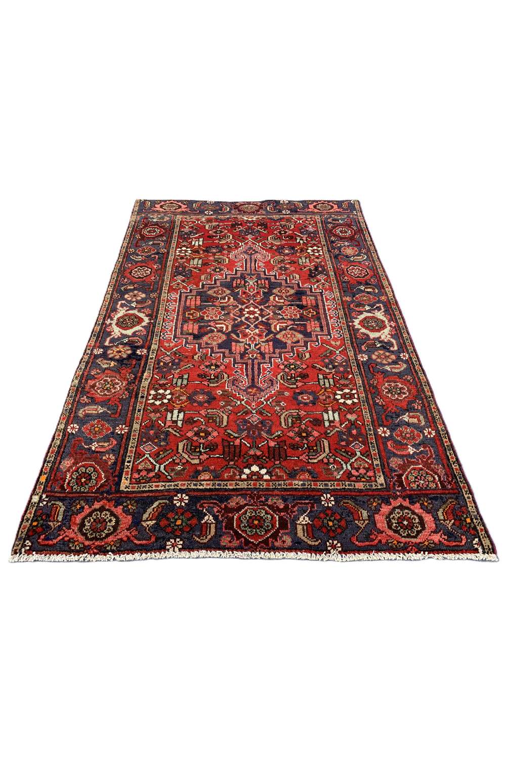 Amazing Hand Knotted Vintage Persian Hamadan Wool Area Rug 6.2 x 4.1 Ft