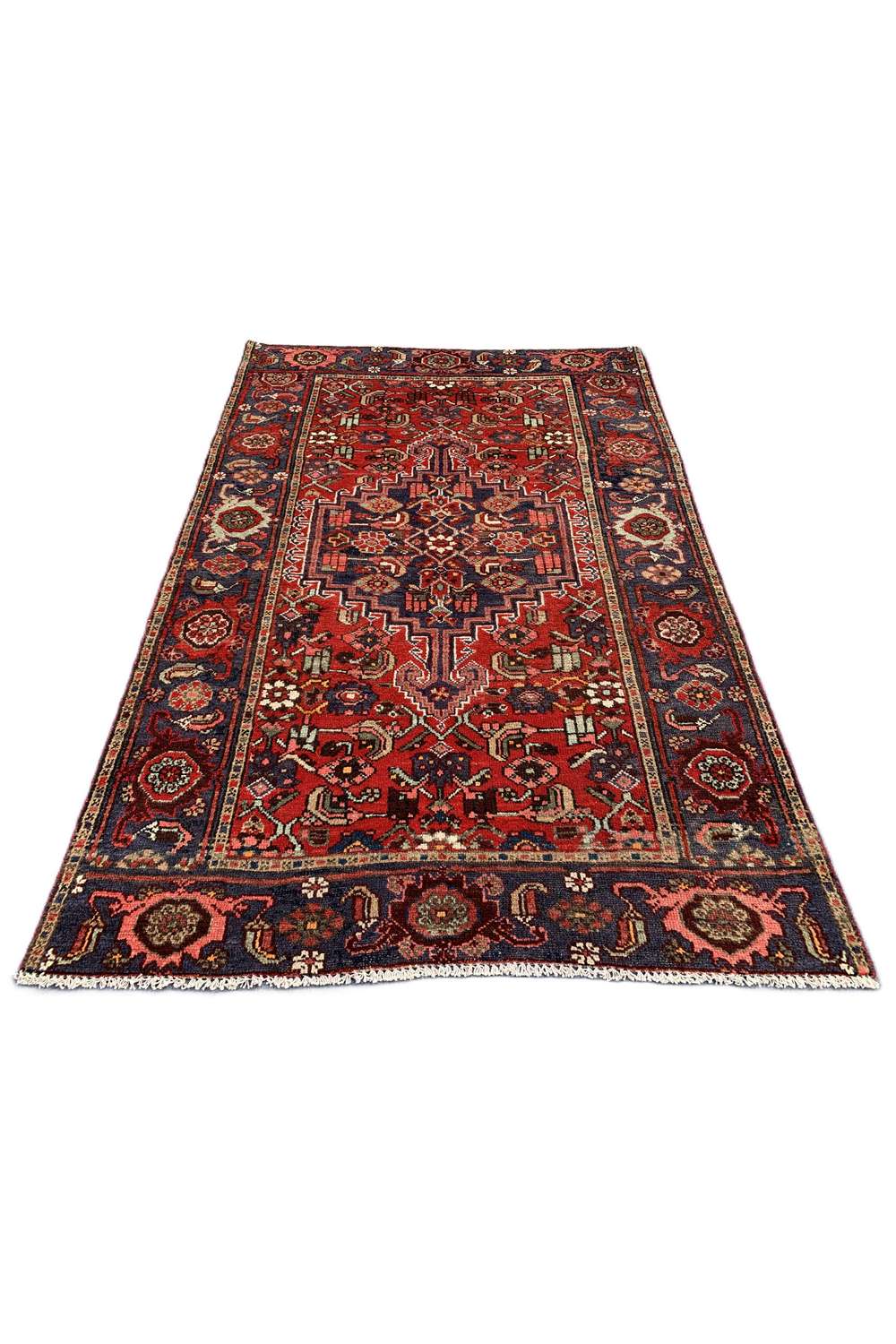 Amazing Hand Knotted Vintage Persian Hamadan Wool Area Rug 6.2 x 4.1 Ft