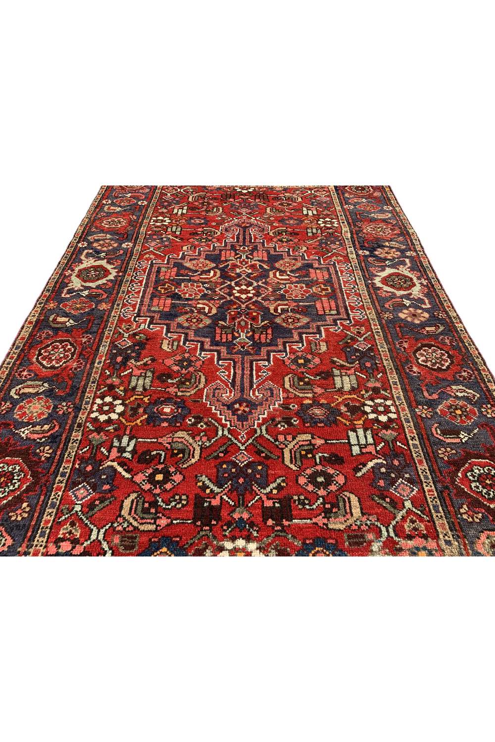 Amazing Hand Knotted Vintage Persian Hamadan Wool Area Rug 6.2 x 4.1 Ft