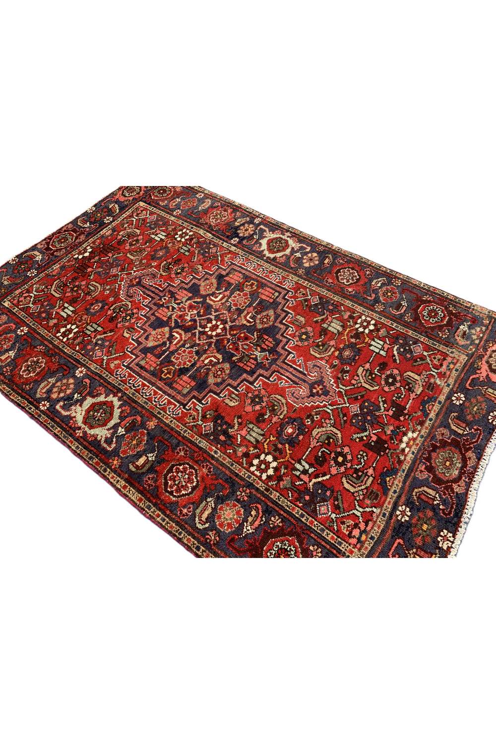 Amazing Hand Knotted Vintage Persian Hamadan Wool Area Rug 6.2 x 4.1 Ft