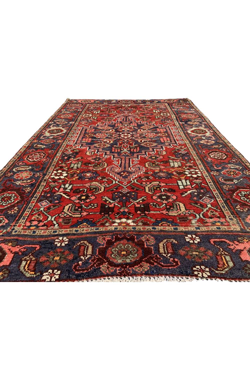 Amazing Hand Knotted Vintage Persian Hamadan Wool Area Rug 6.2 x 4.1 Ft