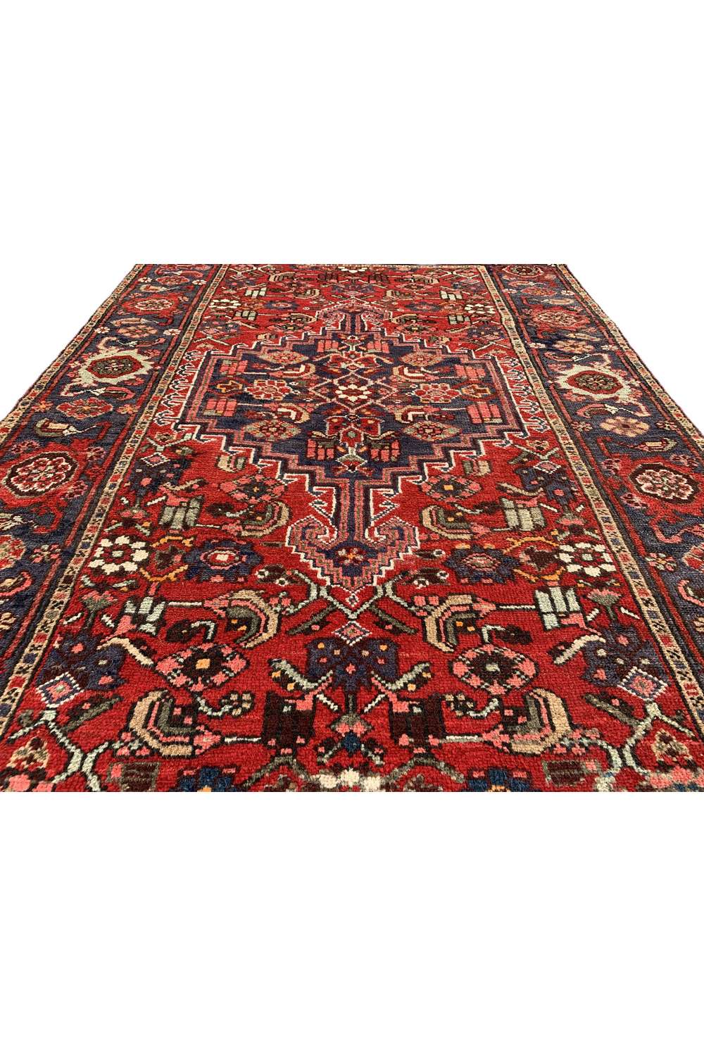 Amazing Hand Knotted Vintage Persian Hamadan Wool Area Rug 6.2 x 4.1 Ft