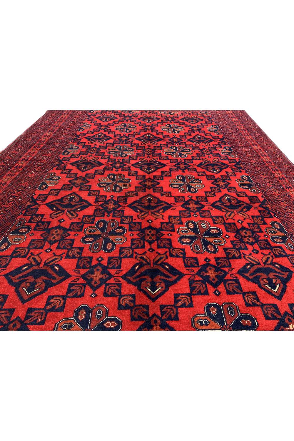 Fine Quality Hand Knotted Afghan Khal Mohammadi Wool Area Rug 9.6 x 6.5 Ft