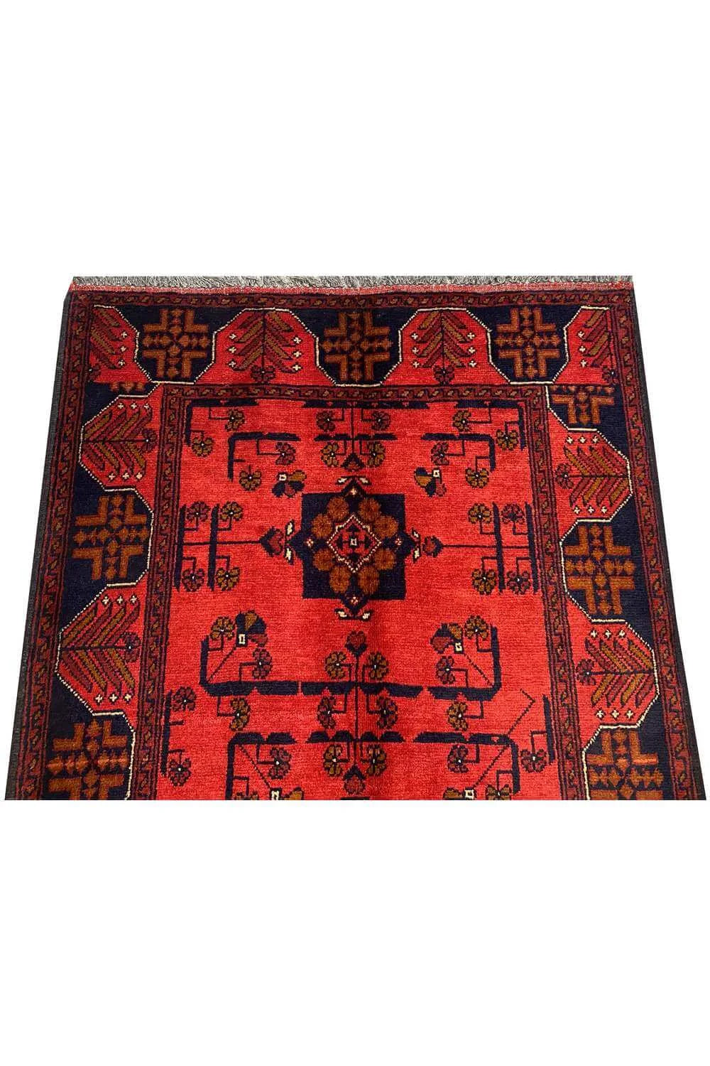 Fine Quality Hand Knotted Afghan Khal Muhammadi Wool Area Rug 4.10 x 3.5 Ft