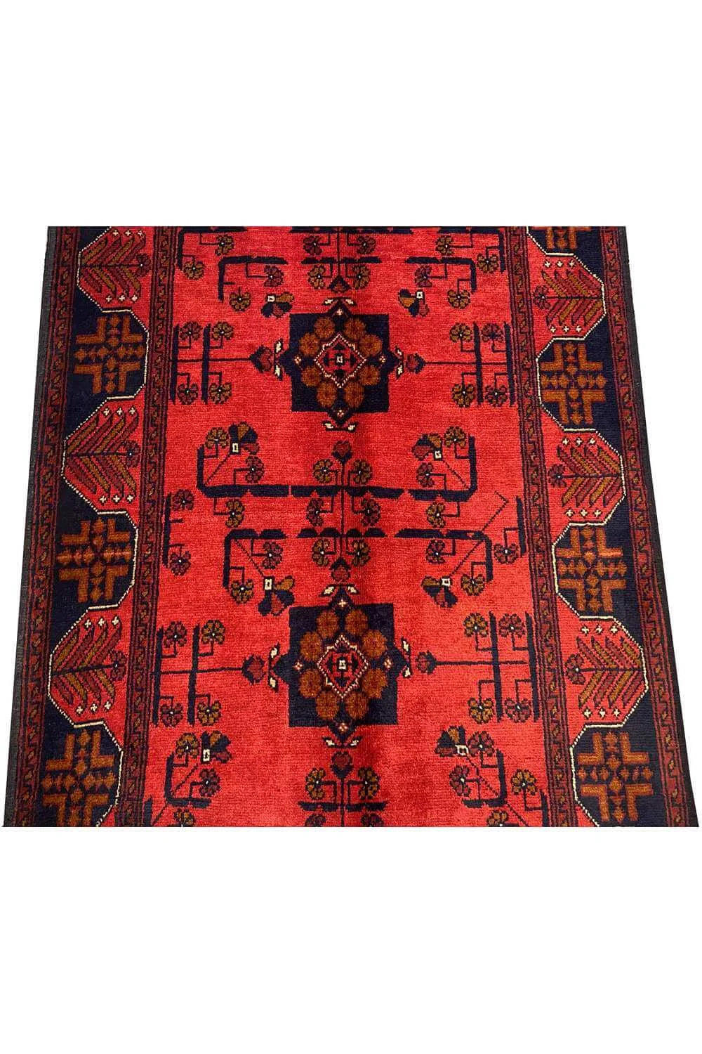Fine Quality Hand Knotted Afghan Khal Muhammadi Wool Area Rug 4.10 x 3.5 Ft