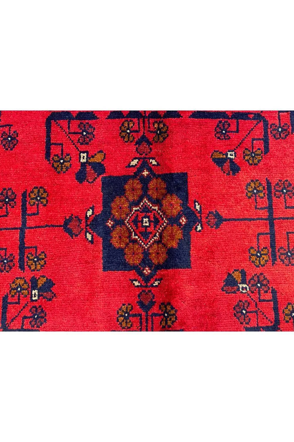 Fine Quality Hand Knotted Afghan Khal Muhammadi Wool Area Rug 4.10 x 3.5 Ft