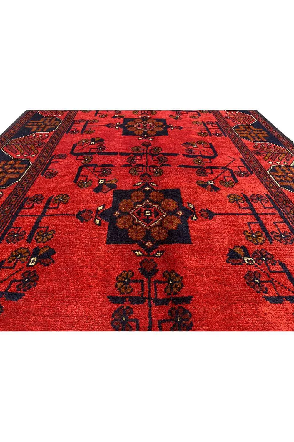 Fine Quality Hand Knotted Afghan Khal Muhammadi Wool Area Rug 4.10 x 3.5 Ft