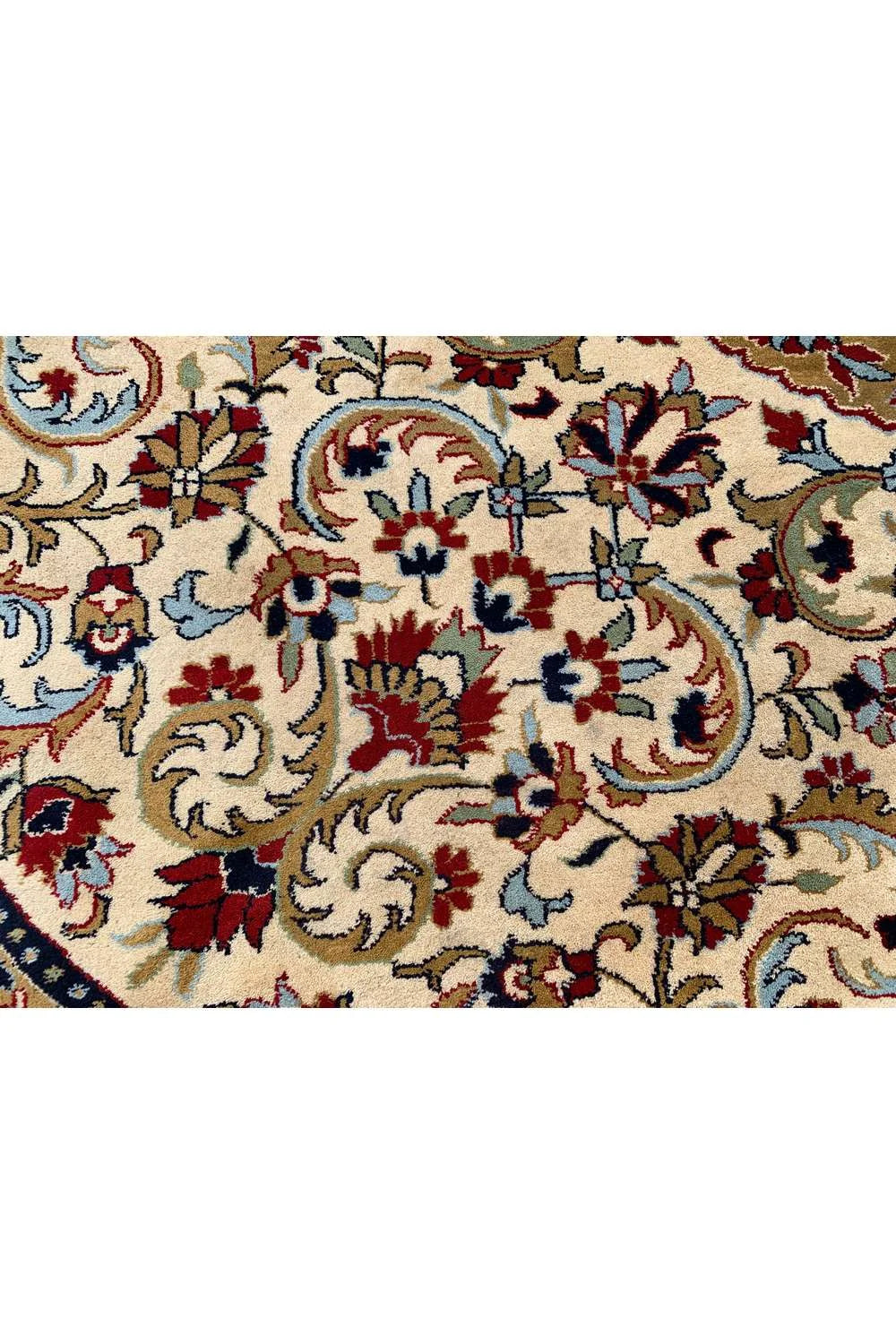 Amazing Hand Knotted Vintage Tabreez Round Wool Area Rug 9 x 8 Ft