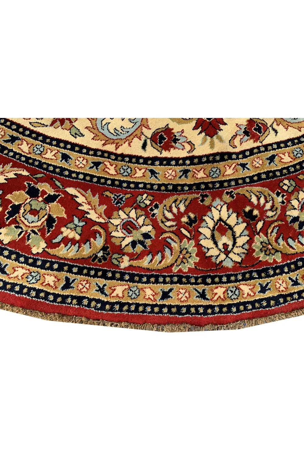 Amazing Hand Knotted Vintage Tabreez Round Wool Area Rug 9 x 8 Ft