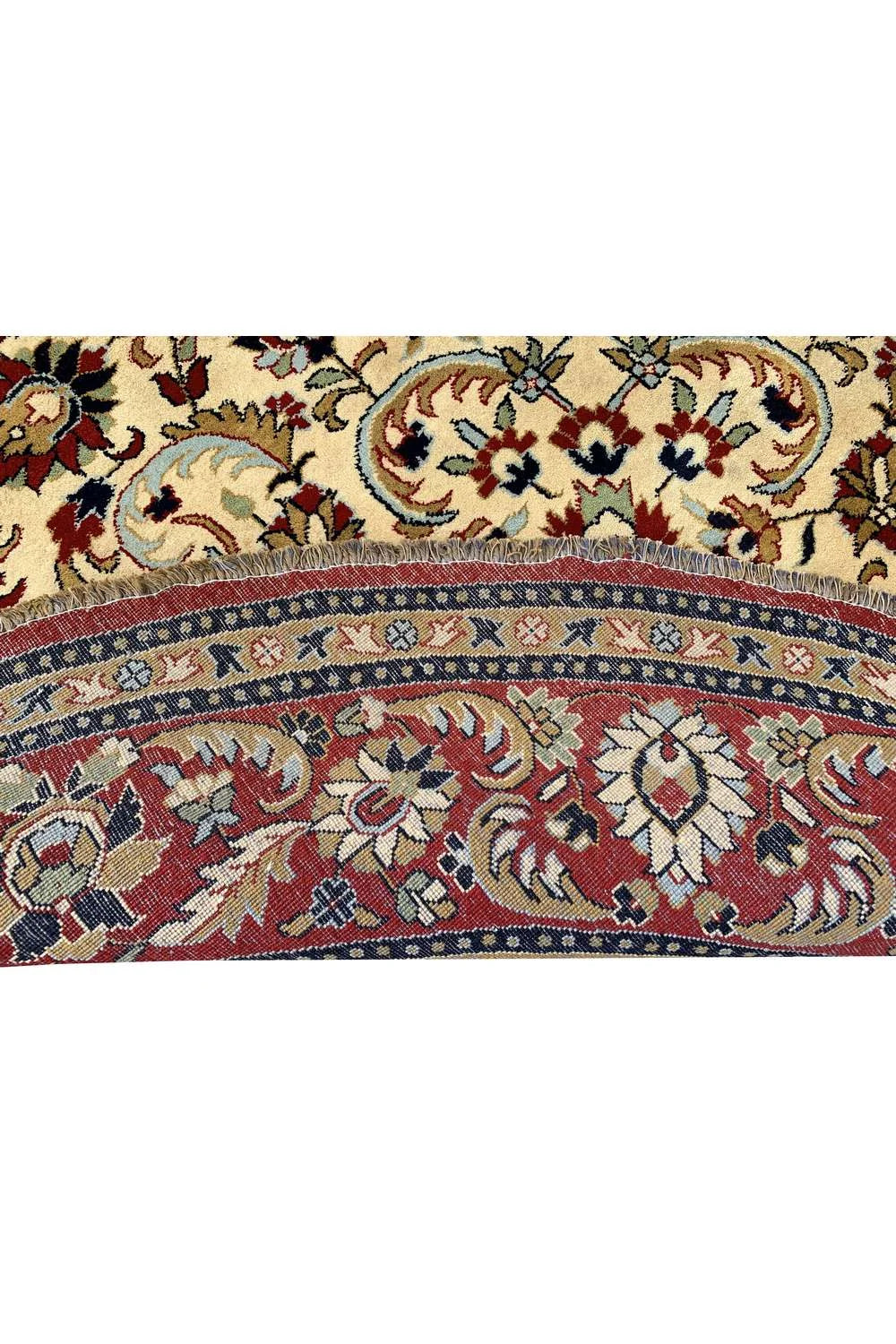 Amazing Hand Knotted Vintage Tabreez Round Wool Area Rug 9 x 8 Ft