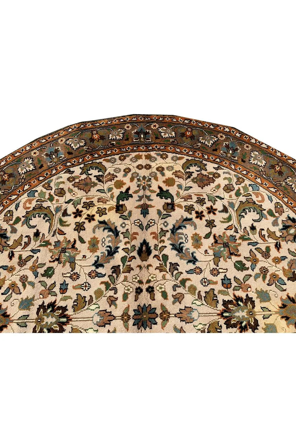 Amazing Hand Knotted Vintage Tabreez Round Wool Area Rug 6.3 x 6.2 Ft