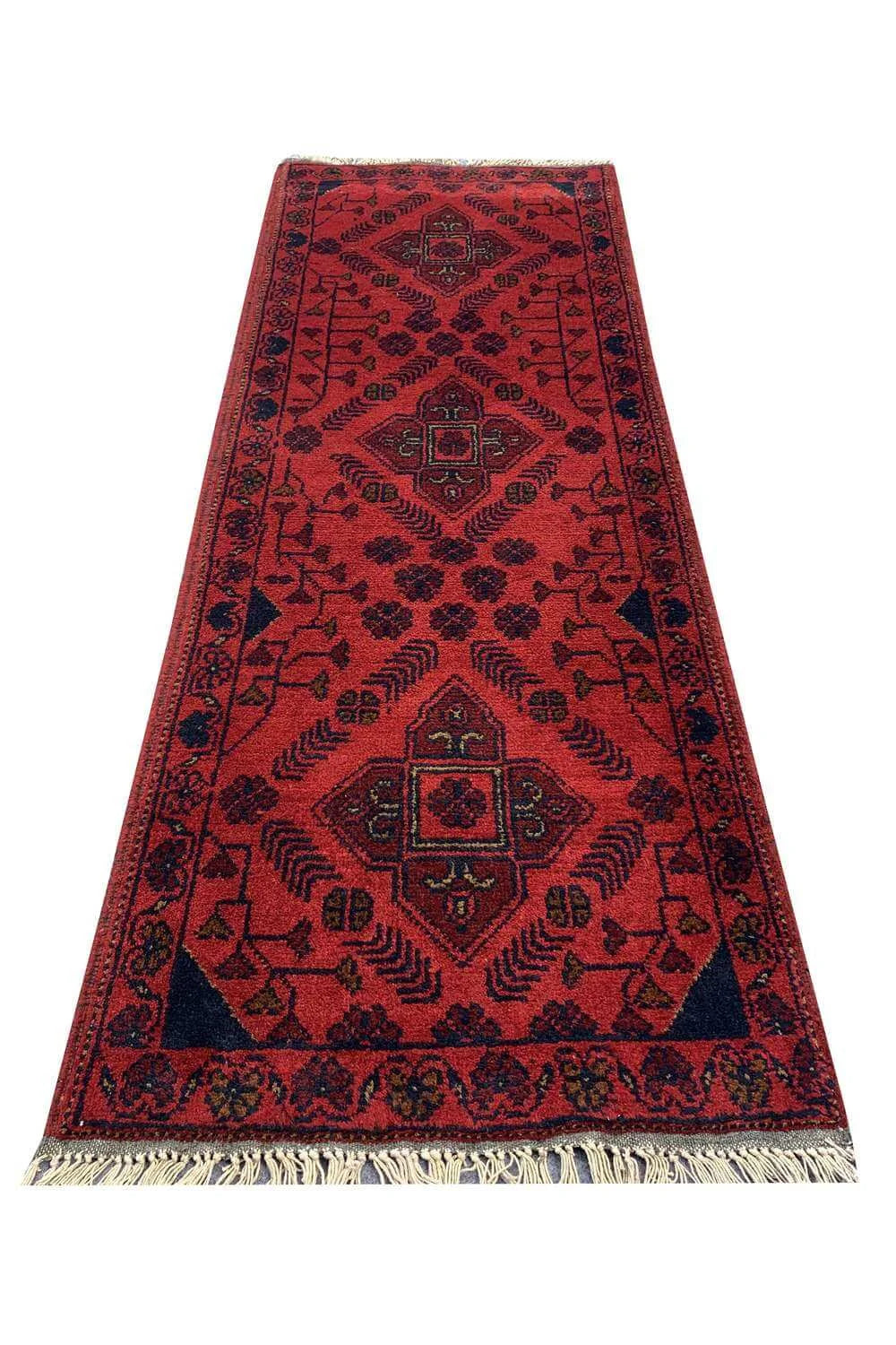 Fine Quality Hand Knotted Afghan Khal Muhammadi Wool Area Rug 4.8 x 1.8 Ft