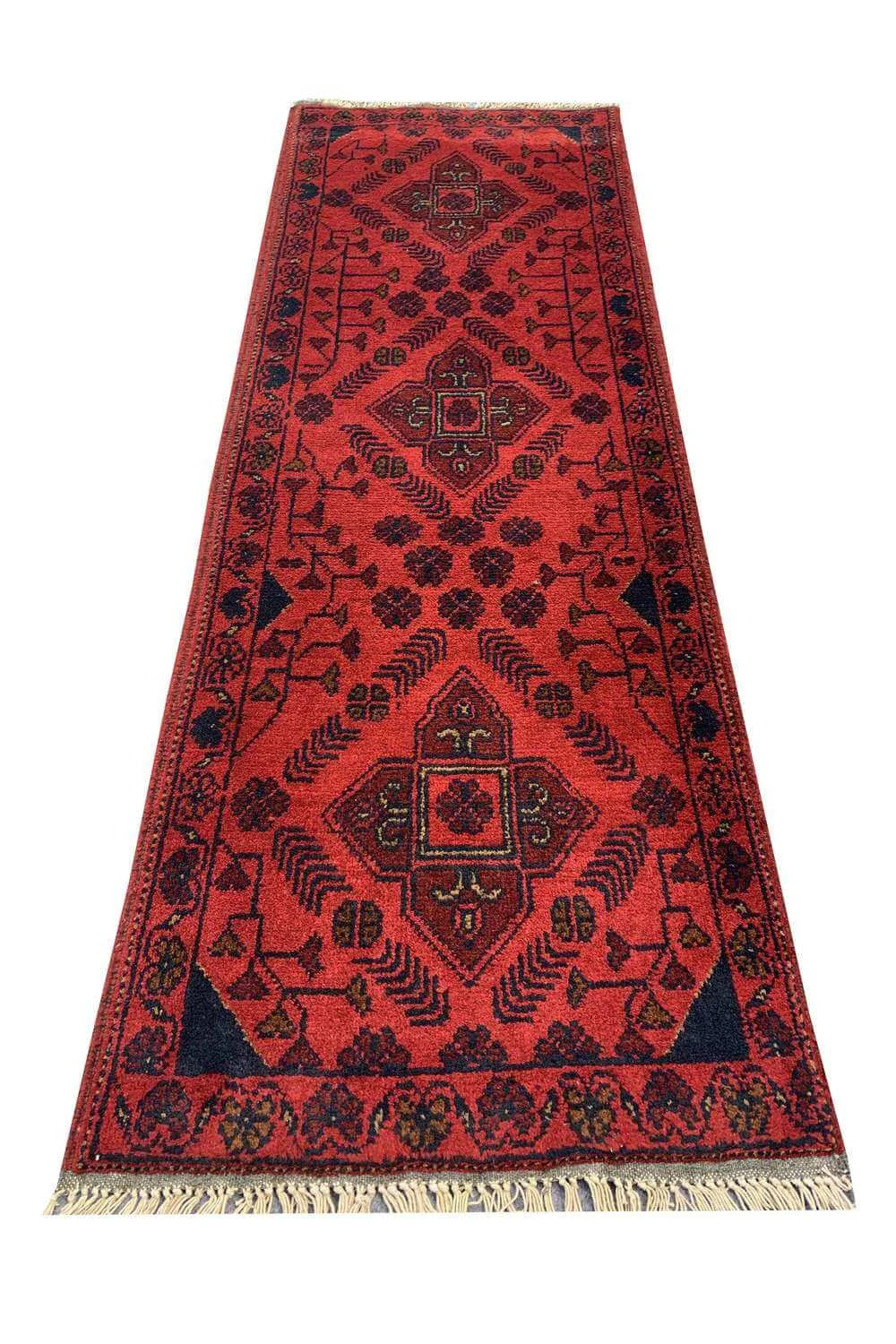 Fine Quality Hand Knotted Afghan Khal Muhammadi Wool Area Rug 4.8 x 1.8 Ft