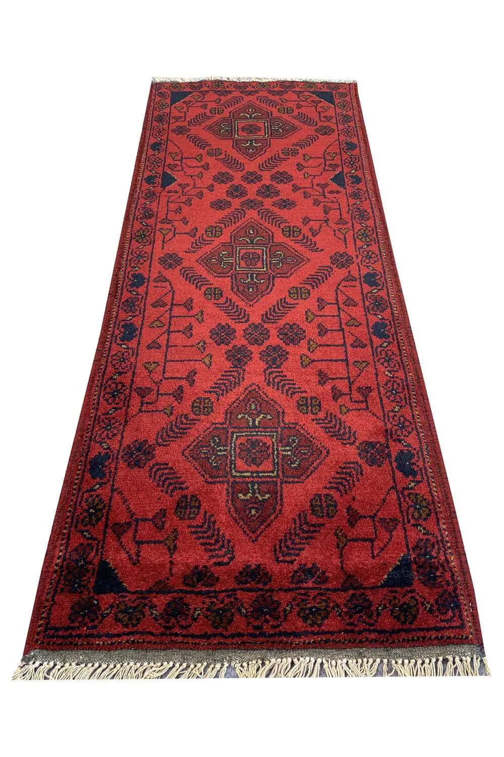 Fine Quality Hand Knotted Afghan Khal Muhammadi Wool Area Rug 4.8 x 1.8 Ft