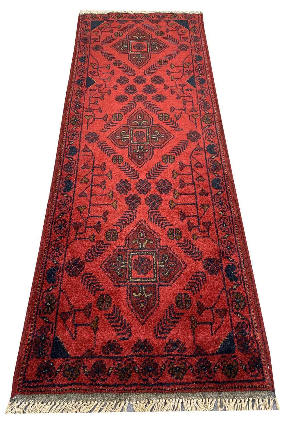 Fine Quality Hand Knotted Afghan Khal Muhammadi Wool Area Rug 4.8 x 1.8 Ft