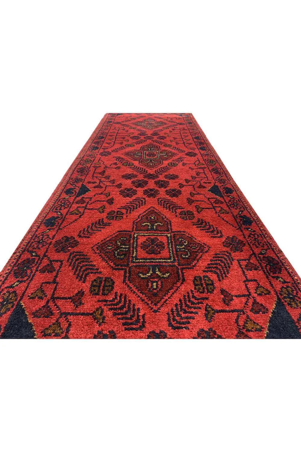 Fine Quality Hand Knotted Afghan Khal Muhammadi Wool Area Rug 4.8 x 1.8 Ft