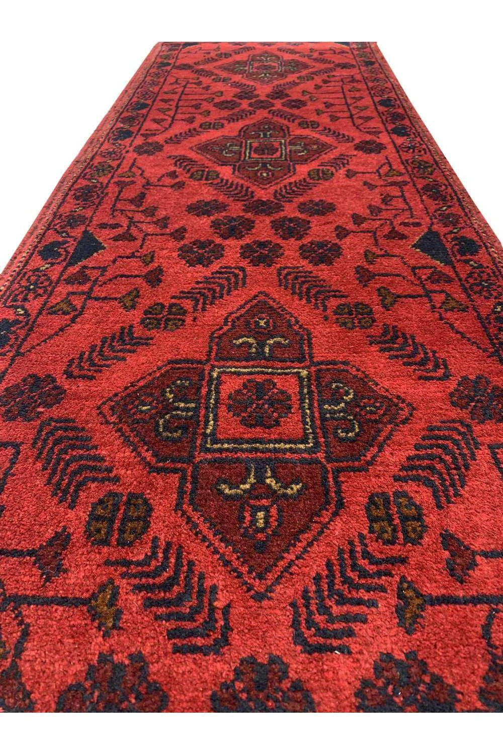 Fine Quality Hand Knotted Afghan Khal Muhammadi Wool Area Rug 4.8 x 1.8 Ft