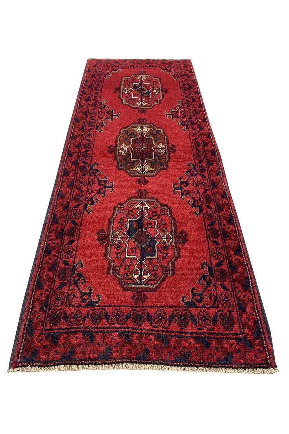 Fine Quality Hand Knotted Afghan Khal Muhammadi Wool Area Rug 4.9 x 1.9 Ft
