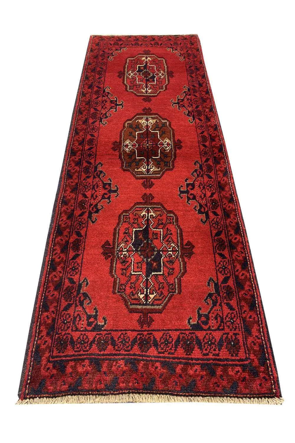 Fine Quality Hand Knotted Afghan Khal Muhammadi Wool Area Rug 4.9 x 1.9 Ft