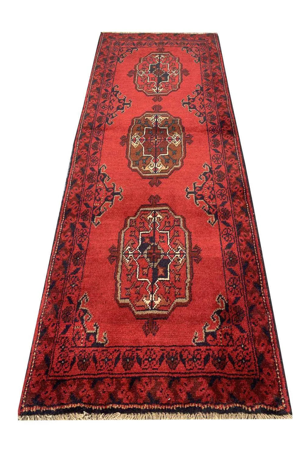 Fine Quality Hand Knotted Afghan Khal Muhammadi Wool Area Rug 4.9 x 1.9 Ft
